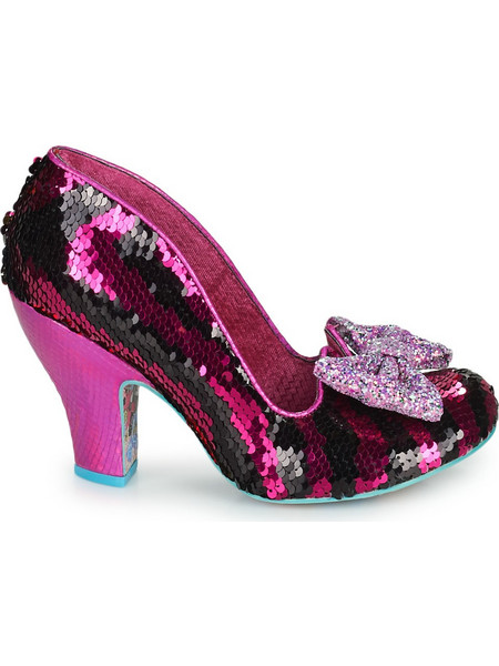 Irregular Choice Γόβες με Χοντρό Χαμηλό Τακούνι Φιόγκο & Στρας Φούξια 4135-14CW