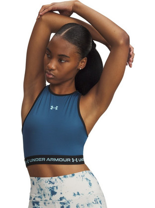 Under Armour HeatGear Αθλητικό Μπουστάκι με Μέτρια Στήριξη & Αφαιρούμενη Ενίσχυση Πετρόλ 6010007-498