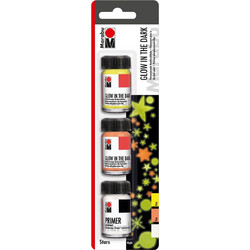 Marabu Glow In The Dark Σετ Ακρυλικά Χρώματα Ζωγραφικής 15ml 3τμχ