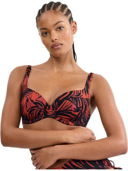 Triumph Summer Palm Bikini Top Μαύρο Κόκκινο 10226614-M004
