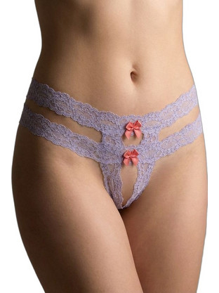 Milena By Paris Γυναικείο Sexy String Αυτοκινήτου με Δαντέλα Λιλά 6959