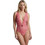 Milena By Paris Sexy Κορμάκι String See Through με Δαντέλα Ροζ 2537
