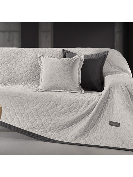 Guy Laroche Ριχτάρι Τετραθέσιου Καναπέ 170x350 Avalon Elephant Grey Με Μαξιλαροθήκη