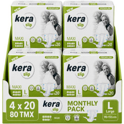 Kera Slip Maxi Premium Large Πάνες Ακράτειας 10 Σταγόνες 80τμχ