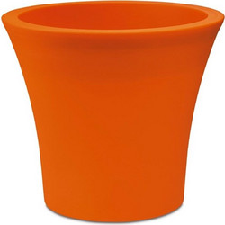 Plastona City Γλάστρα Στρογγυλή Πλαστική Πορτοκαλί 35x32cm 10.11.0104
