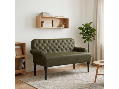 vidaXL Διθέσιος Καναπές Δερματίνη Χακί 120x65x78cm 42041842