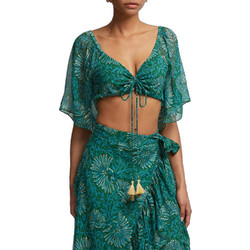 Lynne Γυναικείο Καλοκαιρινό Crop Top Πράσινο 0055-0510011-50