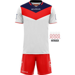 Givova Kit Campo Στολή Ποδοσφαίρου Λευκή Κόκκινη Μαύρη KITC53.1203