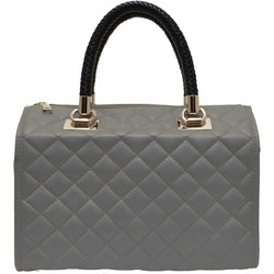 Leather 100 Γυναικεία Τσάντα Χειρός από Δερματίνη Γκρι W-BAG-BAG-20