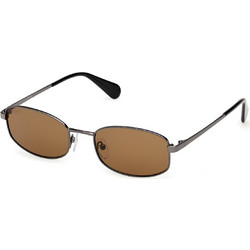 Max & Co MO0135 08J Ανδρικά Γυαλιά Ηλίου Ορθογώνια Μεταλλικά Ασημί με Καφέ Φακό