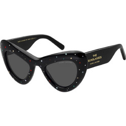 Marc Jacobs MARC798S STR80 Γυναικεία Γυαλιά Ηλίου Oversized Κοκάλινα Μαύρα με Μαύρο Φακό