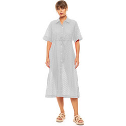 Pink Label Midi Καλοκαιρινό Καθημερινό Φόρεμα Σεμιζιέ Γκρι BN-305-673123