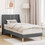 vidaXL Κρεβάτι Μονό Υφασμάτινο με Τάβλες 100x200cm 42027328