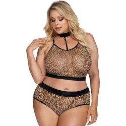 Anais Marciana Sexy Two Piece Set See Through Καφέ AS10052