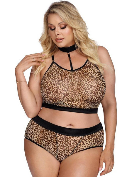 Anais Marciana Sexy Two Piece Set See Through Καφέ AS10052