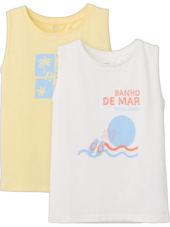Zippy Σετ Παιδικά T-Shirt Αμάνικα Λευκό Κίτρινο 31078343041
