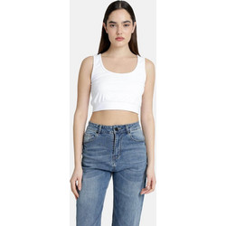Paco & Co Γυναικείο Καλοκαιρινό Crop Top Βαμβακερό Λευκό 2532058