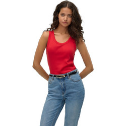 Vero Moda Γυναικείο Καλοκαιρινό Top Ριπ Κόκκινο 10311489