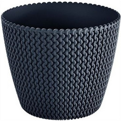 Prosperplast Splofy Γλάστρα Στρογγυλή Πλαστική Ανθρακί 25.9x22cm DSP260-S433