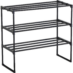 ArteLibre Παπουτσοθήκη Μεταλλική Pasano Μαύρη M67xΠ29xΥ62cm 15340106