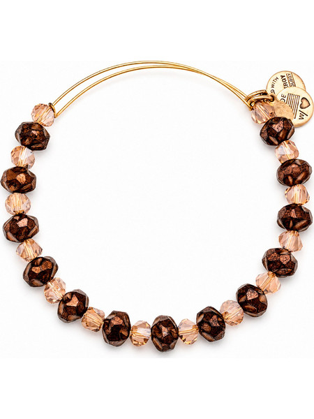 Alex and Ani Γυναικείο Βραχιόλι Βέργα Ροζ Χρυσό με Χάντρες A13EB41RG