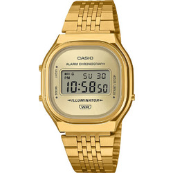 Casio Vintage Ανδρικό Ρολόι Χρονογράφος με Χρυσό Μεταλλικό Μπρασελέ A-140WEG-9A