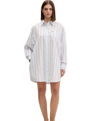 Tommy Jeans Mini Καθημερινό Φόρεμα Σεμιζιέ Γαλάζιο DW0DW22901-0Α8