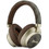 Guess PU 4G Gold Script Metal Logo ENC Ασύρματα Bluetooth Ακουστικά Over Ear με Noise Cancelling Καφέ Χρυσά