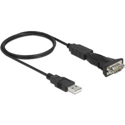 DeLOCK 61506 Καλώδιο RS-232 DB9 Male to USB-A 0.8m Black