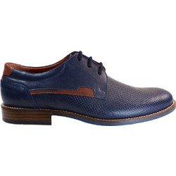 Softies Ανδρικά Σκαρπίνια Derby Δερμάτινα Navy Μπλε 6319-6250