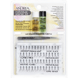 Andrea Starter Stacked Individual Kit Βλεφαρίδες Τουφάκια Σετ με Κόλλα 56τμχ