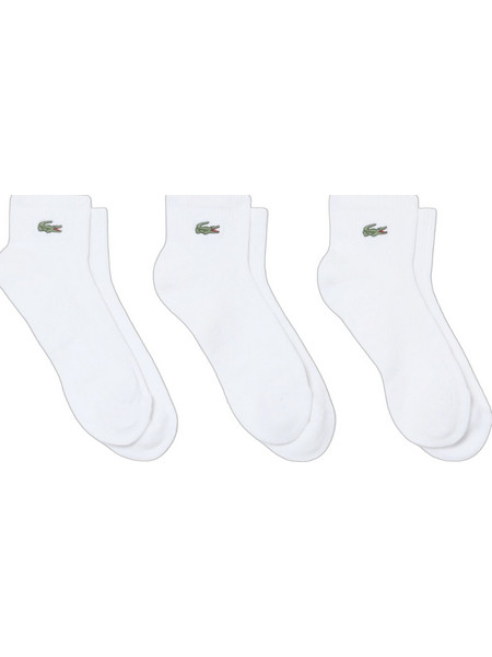 Lacoste Ανδρικές Κάλτσες Κοντές Λευκές 3Pack RA9182-001