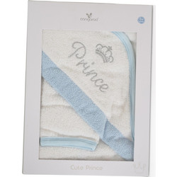 Cangaroo Cute Prince Βρεφικό Μπουρνούζι Κάπα Λευκό Γαλάζιο 75x75cm