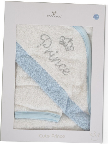 Cangaroo Cute Prince Βρεφικό Μπουρνούζι Κάπα Λευκό Γαλάζιο 75x75cm