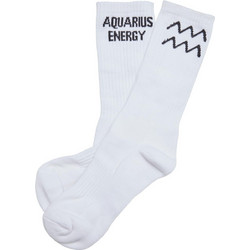 Def Zodiac Aquarius Βαμβακερές Γυναικείες Κάλτσες Λευκές με Σχέδια DFSX005-00923