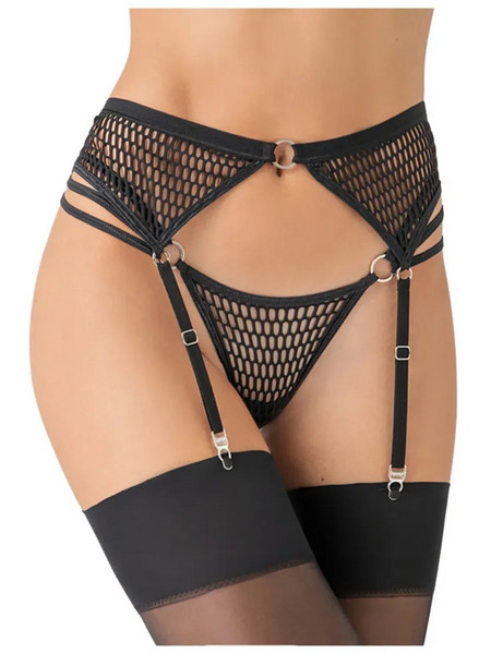 Milena By Paris Ζαρτιέρες See Through Μαύρες 5335