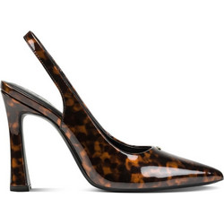 DKNY Γόβες Slingback Λουστρίνι με Λεπτό Ψηλό Τακούνι Καφέ K3697808-K40M