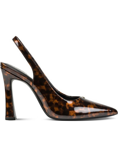 DKNY Γόβες Slingback Λουστρίνι με Λεπτό Ψηλό Τακούνι Καφέ K3697808-K40M