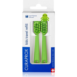 Curaprox Kids Travel Soft Ανταλλακτικές Κεφαλές Παιδικής Οδοντόβουρτσας 2τμχ Πράσινες