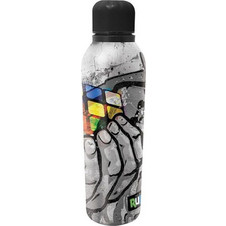Graffiti Rubik's Hand Παιδικό Παγούρι Θερμός Ανοξείδωτο Γκρι 500ml