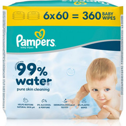 Pampers Μωρομάντηλα με Νερό Χωρίς Οινόπνευμα Άρωμα & Parabens 6x60τμχ