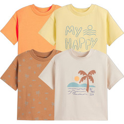 La Redoute Σετ Παιδικά T-Shirt Κοντομάνικα Κίτρινο Πορτοκαλί Ταμπά Μπεζ 351267874
