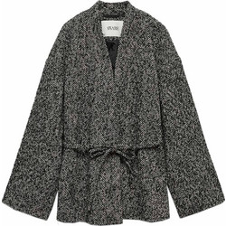 Vero Moda Γυναικείο Ημίπαλτο Μάλλινο Μαύρο Άσπρο 10347026