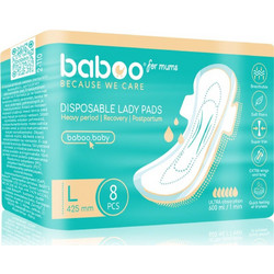 Baboo Large Σερβιέτες Λοχείας με Φτερά για Αυξημένη Ροή 6 Σταγόνες 8τμχ