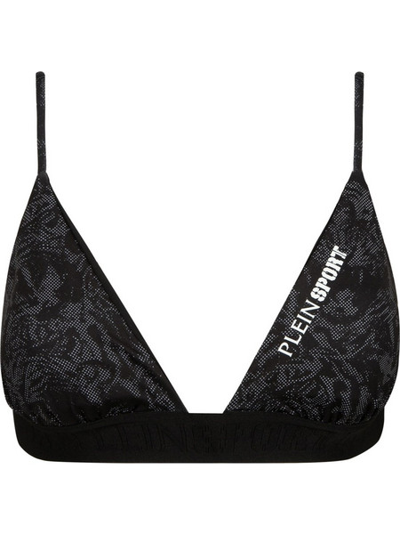 Plein Sport Bikini Top Τριγωνάκι Animal Print Μαύρο PS26WTP07-02