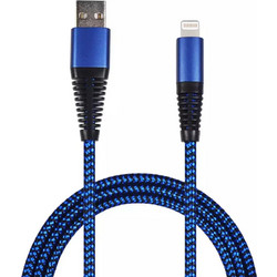 2GO 795949 Braided USB-A to Lightning Cable 1m Blue