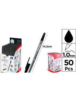 MP Στυλό Διαρκείας 1mm Μαύρο 50τμχ PE144-50N