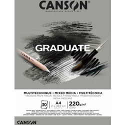 Canson Graduate Grey Μπλοκ Σχεδίου A4 Mixed Media 220gr/m² 30 Φύλλα