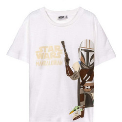 Cerda The Mandalorian Παιδικό T-Shirt Κοντομάνικο Λευκό Καφέ 2900001124
