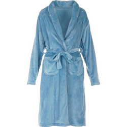 Gsecret Γυναικεία Ρόμπα Χειμωνιάτικη Fleece Μπλε X128570-35573